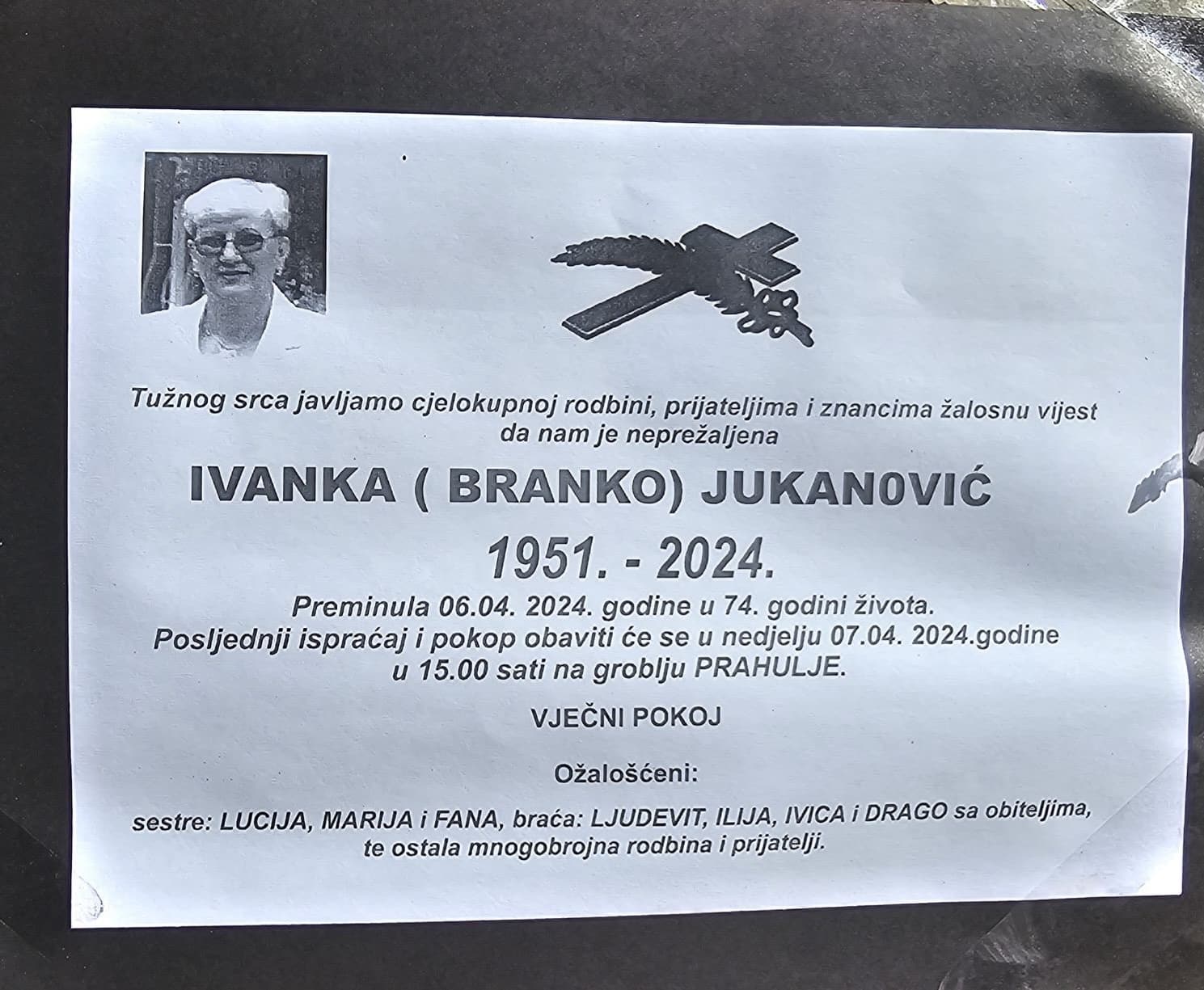 Preminula je Ivanka Jukanović