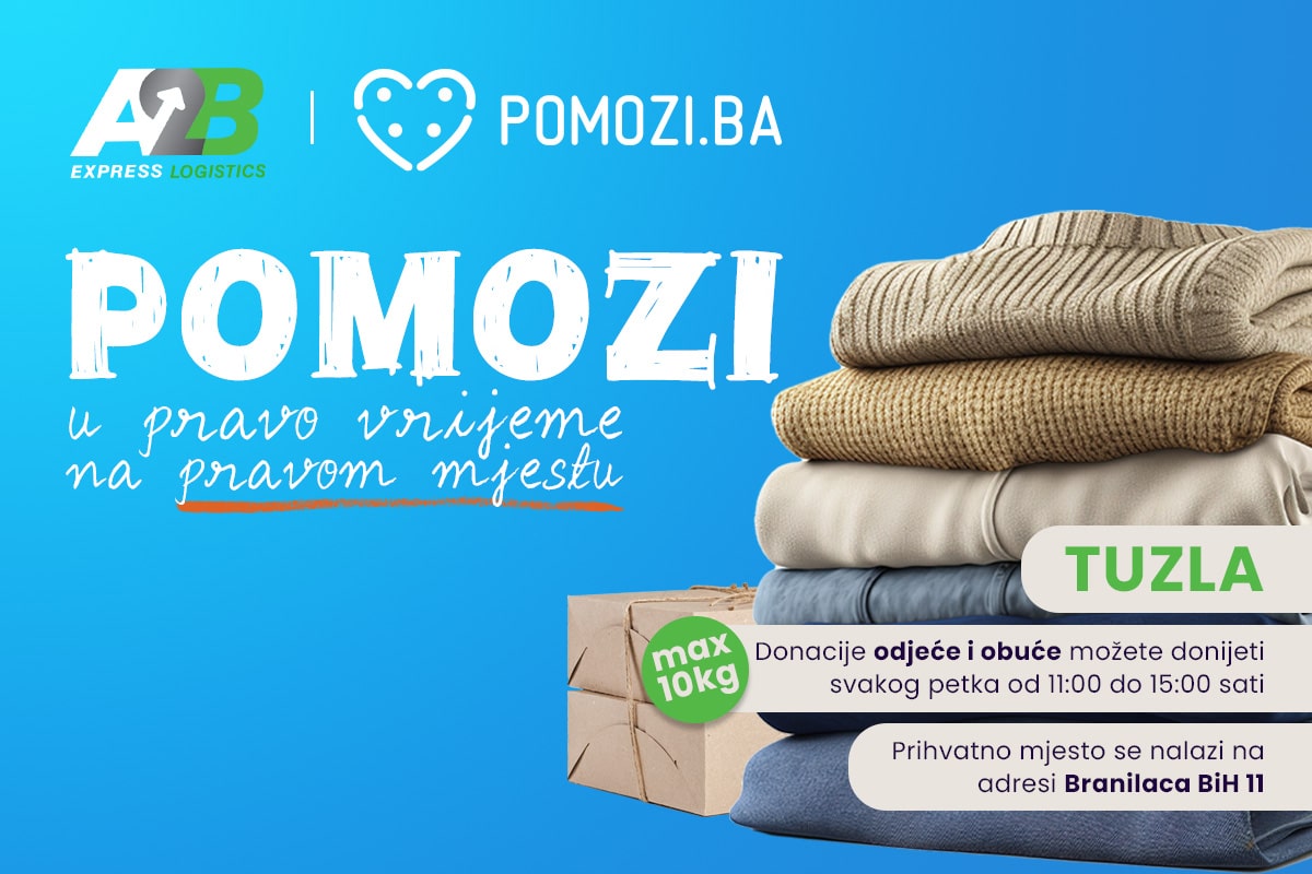 Pomozi.ba u saradnji sa A2B širom BiH otvara prihvatna mjesta za donacije, prva na redu Tuzla